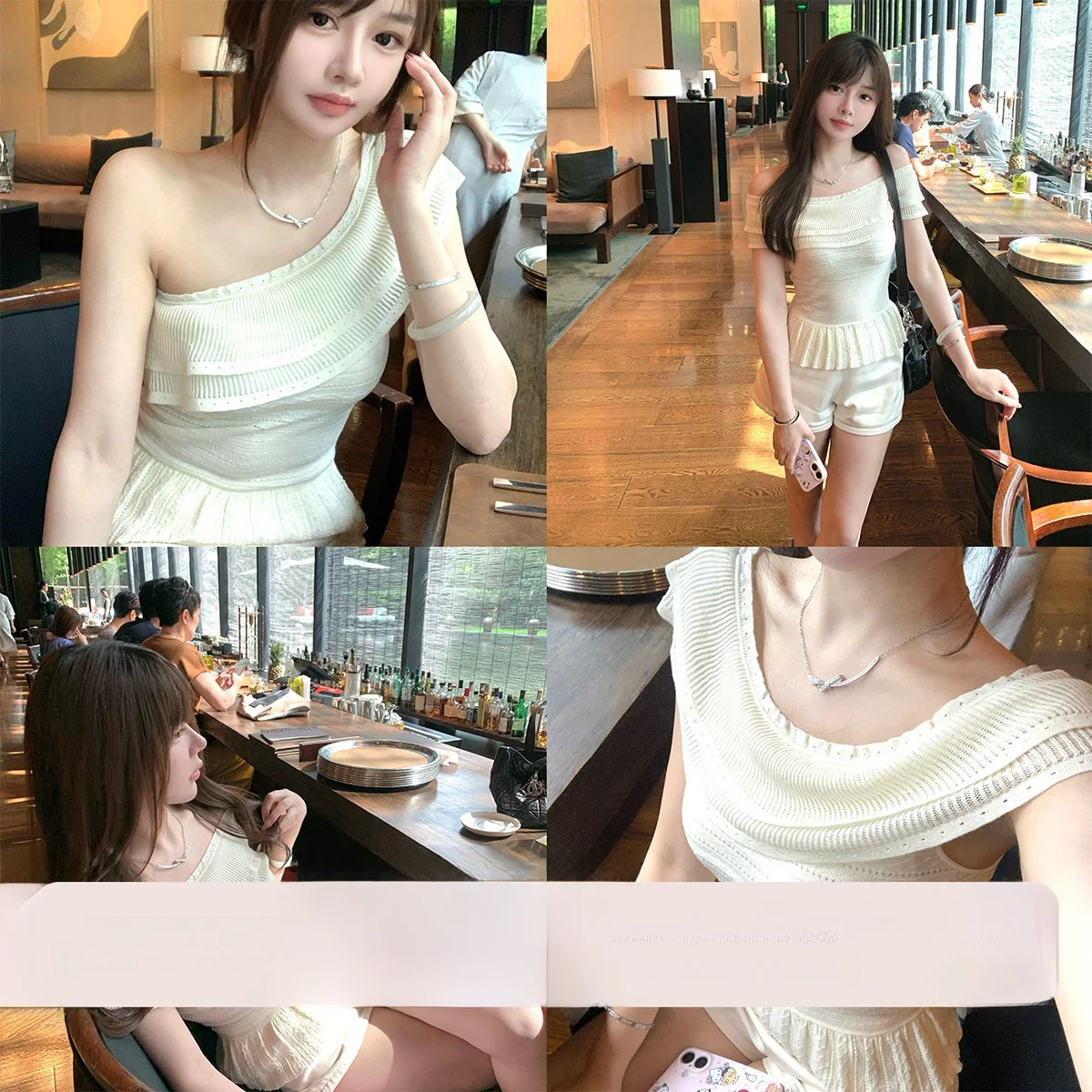 

Ele Silk Wool Knitted Top with Embroidered Collar for Young Girls Spring Season Regular Thin Polyester Blend