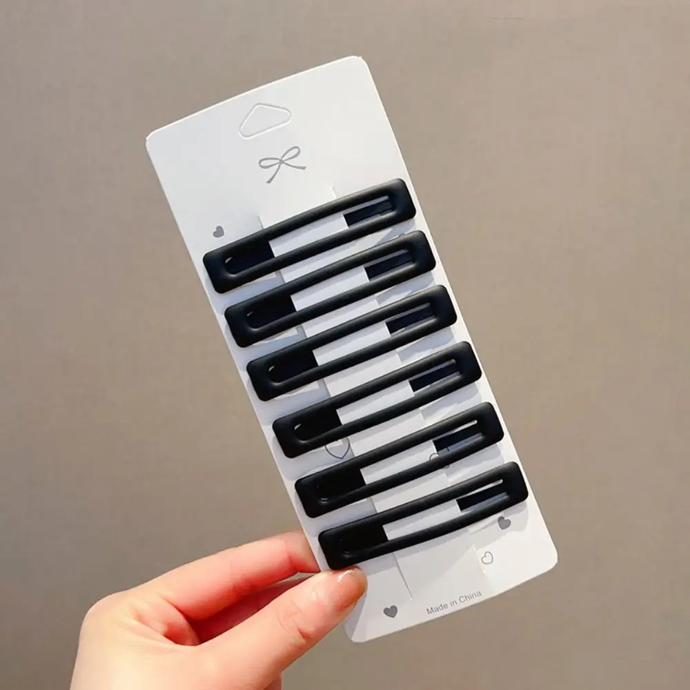 

6pcs/set Headwear Korean Style Rectangle Hairpins Metal Frosting Geometry Barrettes Geometry Hair Clip Women