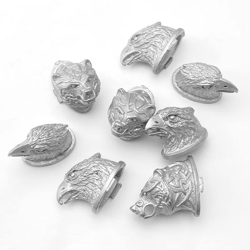 1pc 2 Types 430 Stainless Steel Knife Handle Guard Hand Protector Eagle Wolf Head Style Bolster Embryo Accessories Casting Part