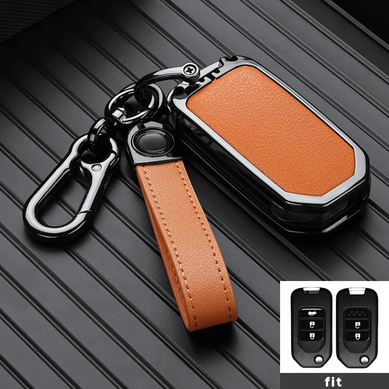 Zinc Alloy for Honda Accord Crosstour Civic Fit XRV CRV City Greiz Marina Wisdom Jazz Flip Folding Car Key Case Cover Fob Bag