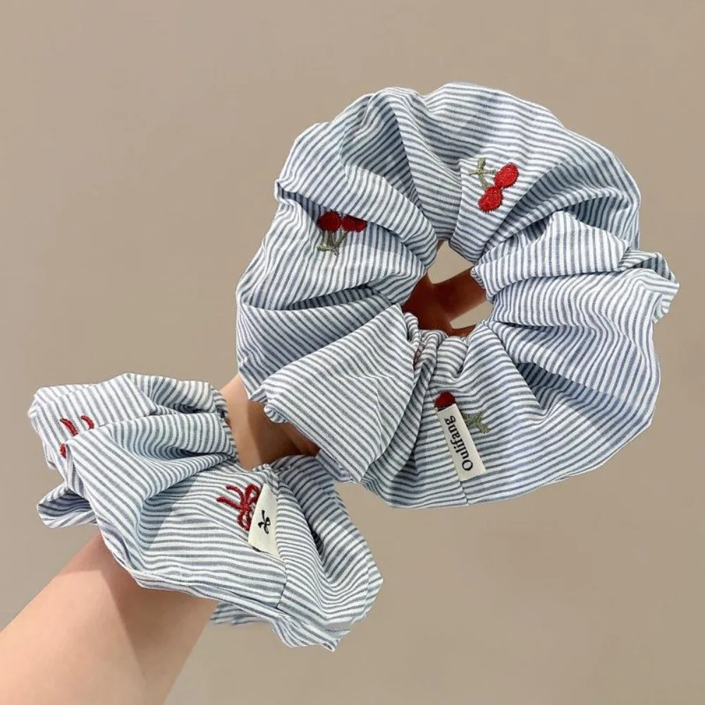 2 pieces of exquisite Korean style blue striped bow cherry tight headband fashionable new hair accessory styling fixed props image 3