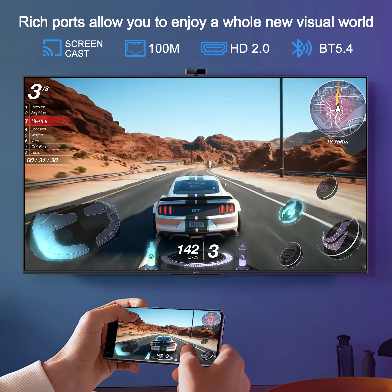 Android14.0 H96 Max RK3518 رباعي النواة 4K HDR Wifi6 BT مساعد الصوت التحكم عن بعد لعبة مشغل الوسائط صندوق التلفزيون الذكي #6