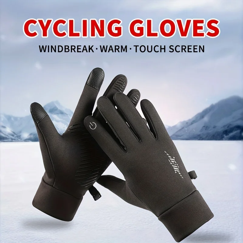 Warme Winterhandschuhe mit zusätzlicher Polsterung und Verdickung, rutschfest, Touchscreen-fähig, geeignet zum Laufen und Radfahren.