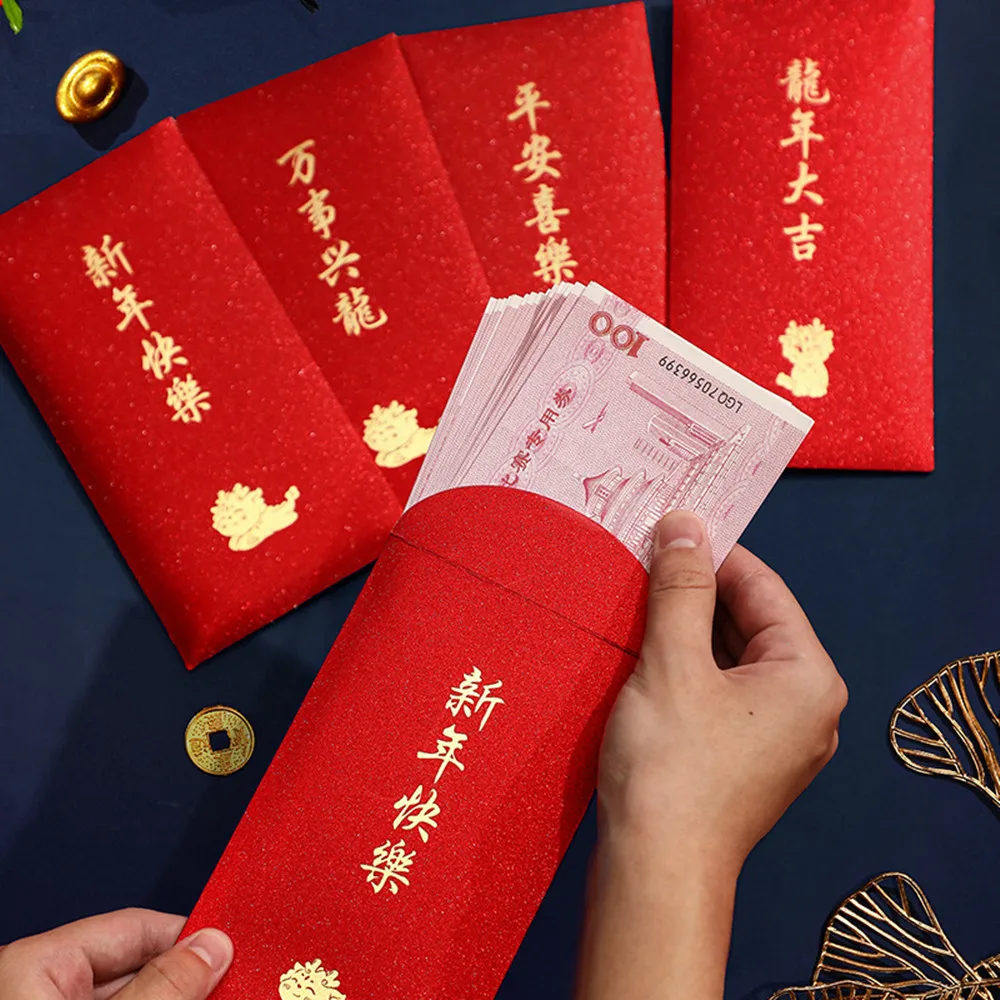 2024 new dragon New Year Red Envelopes Wholesale Spring Festival gold-bronzed dragon year thousand-yuan lucky money bags