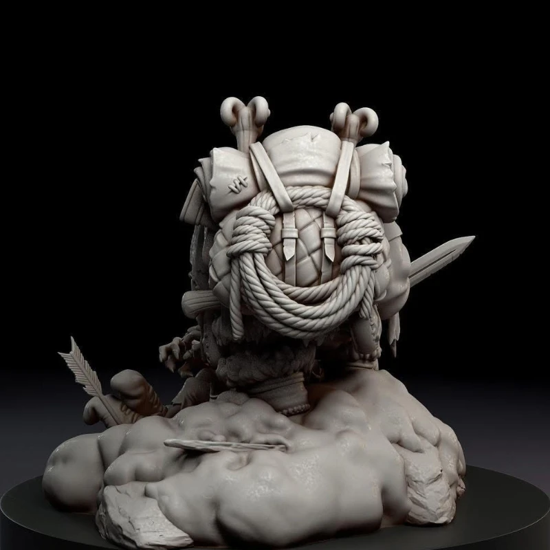 Kit de figurines en résine moulée sous pression, échelle 1/24, guerrier nain sauvage, jouet Miniature de loisir, non assemblé, non peint, Diorama à faire soi-même