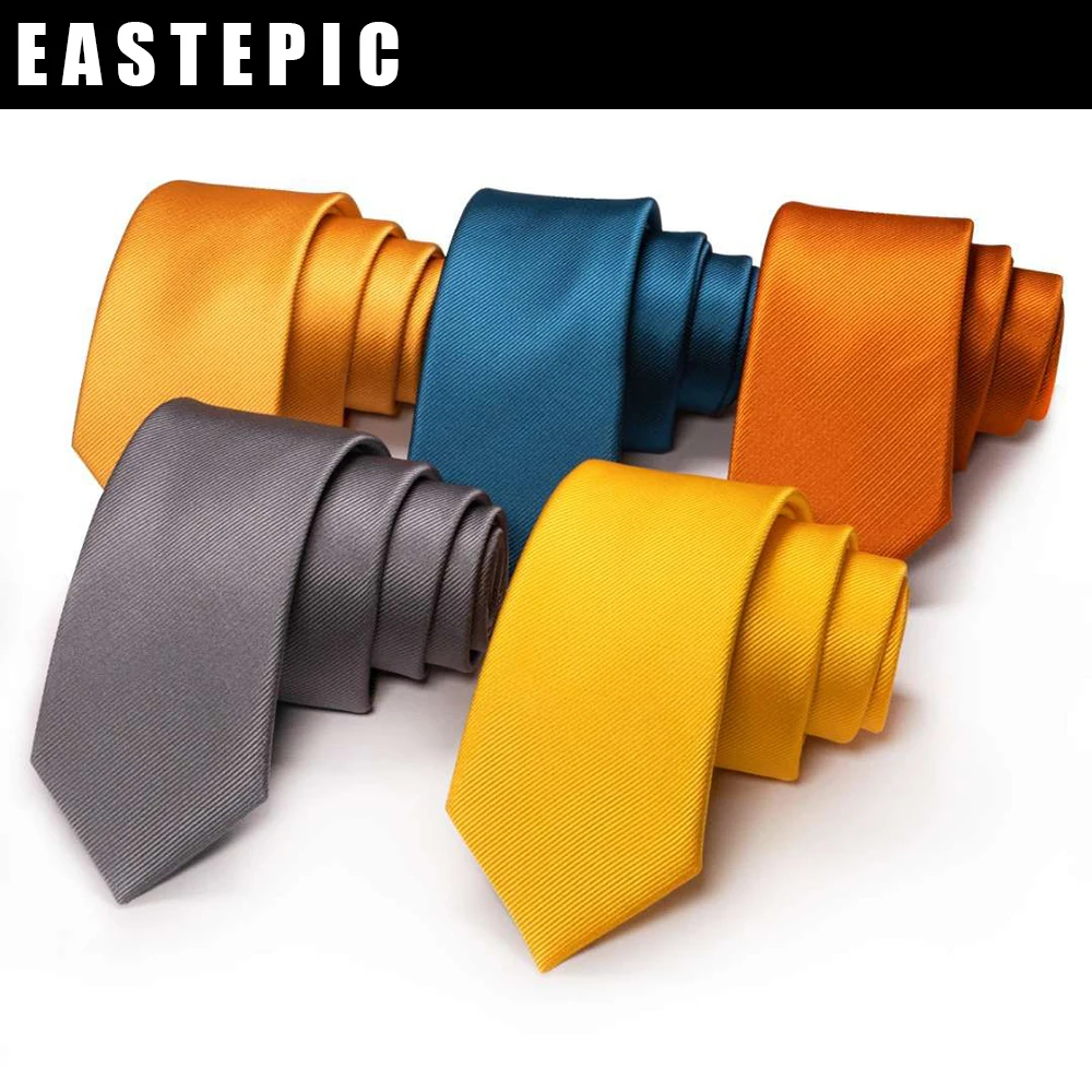 EASTEPIC Einfarbige Krawatten für Herren. Herrenkrawatten aus Twill-Lounge-Anzügen mit schlichtem, aber eleganten Accessoires für soziale Anlässe – Detail 1