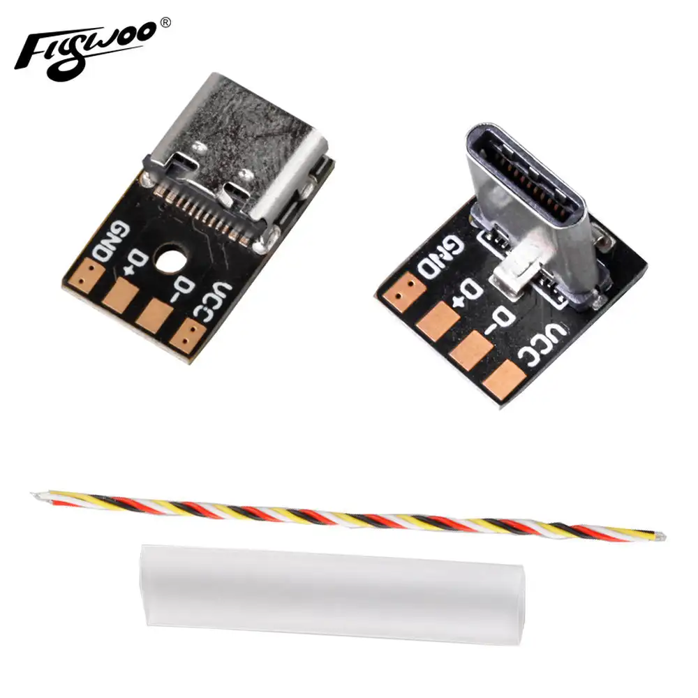 Flywoo USB-adapterkit voor FPV Drone DIY, Type C man-vrouw en micro USB naar Type C vrouwelijke converterkabelconnectoronderdelen