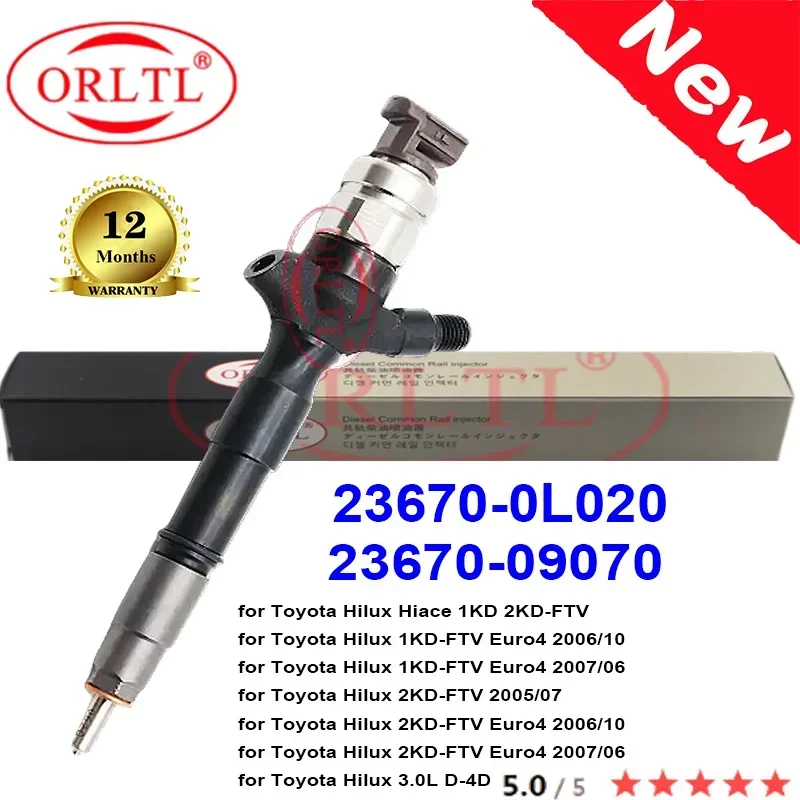 

НОВЫЙ дизельный 23670-0L020 23670-09070 Оригинальная топливная форсунка 2367009070 236700 I020 095000 -5920 Для Toyota Hilux 1KD-FTV