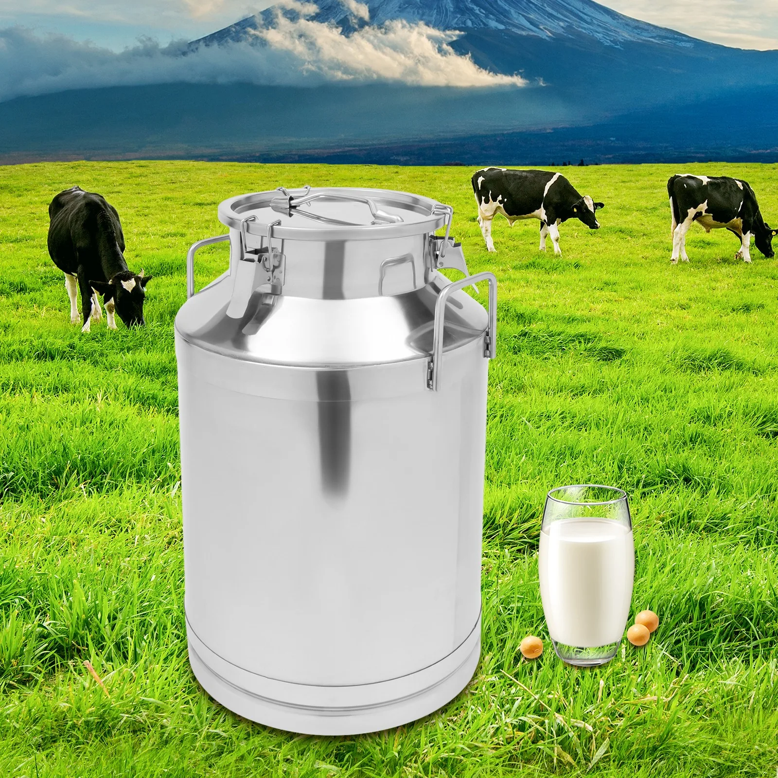 

60L (15.8 Gallon) 1-Piece Milk Can Barrel Fermenter - Brewing Container for Wine, Beer, Mead, Cider - Food-Grade Kitchen Storage