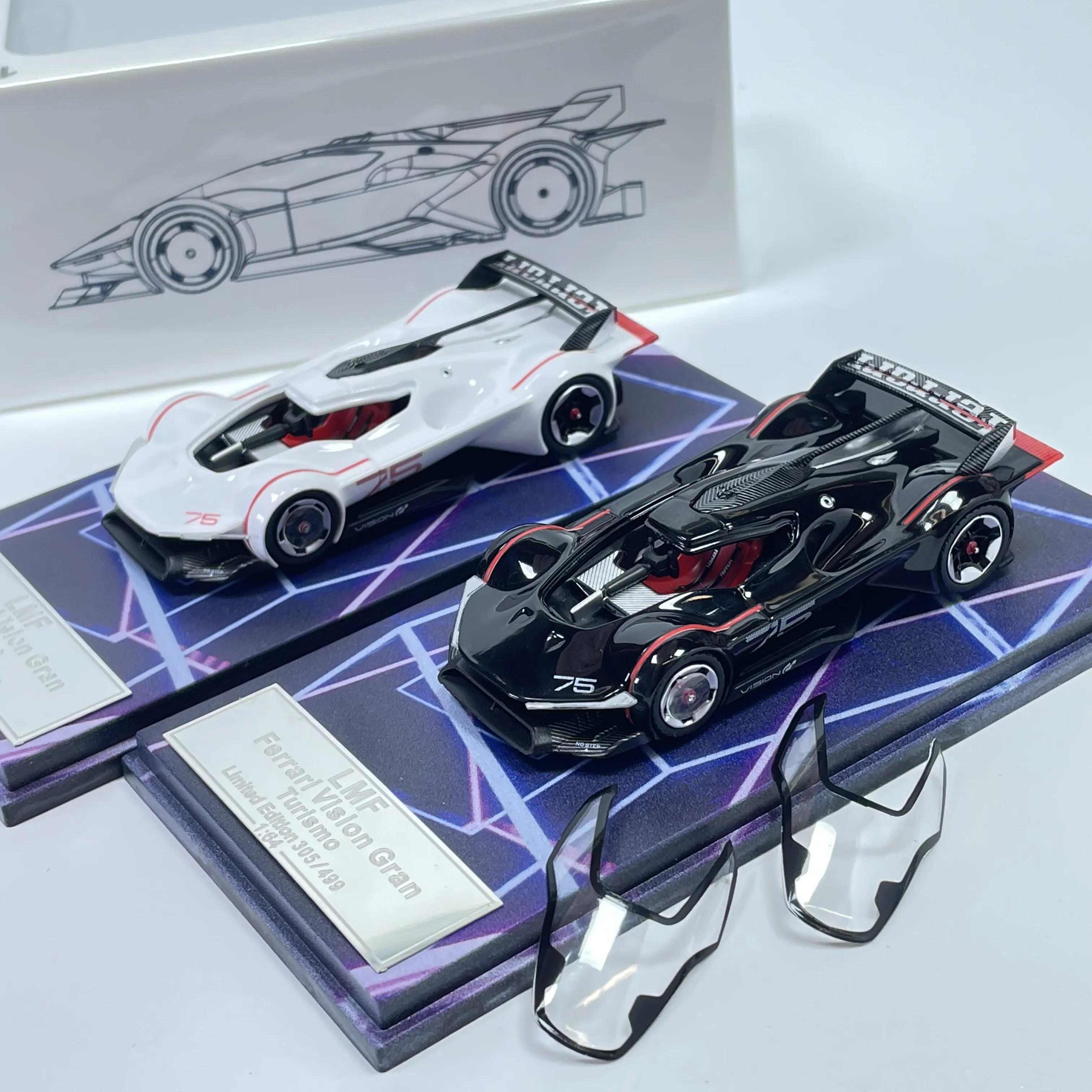 LMF Leap Horse VGT Concept Sports Car 1:64 Modèle de voiture en alliage, ornement de simulation, article de collection haut de gamme et limité pour hommes