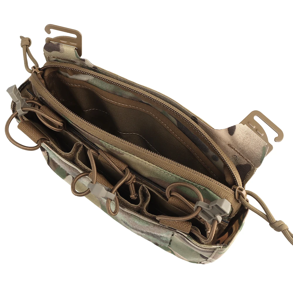 

Тактическая нагрудная сумка-подсумок с двойным отсеком для магазинов, креплением G-образным крючком и тройным креплением для магазинов, для жилетов Kangaroo FCPC FCSK