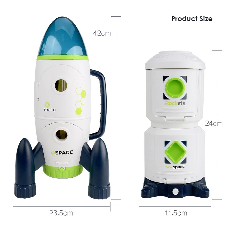 Acousto Optic Space Rocket Toy Astronaut Spaceship Toys Model Shuttle Space Station Rocket Aviation Series Toys Child Gift