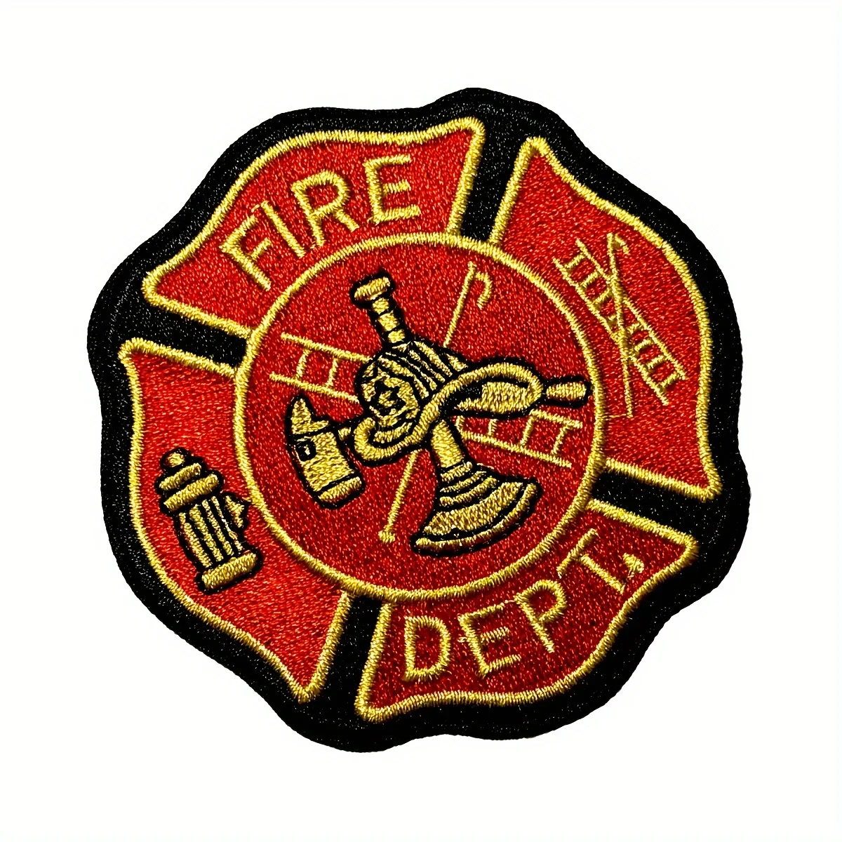 Fire Department Shield Cross Embroidered Patch - Iron-On/Sew-On, 3\