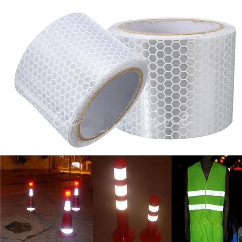 100cm*5cm Car Reflective Tape Safety Warning Car Decoration Sticker Reflector Protective Tape Strip Film Auto Motorcycle Sticker