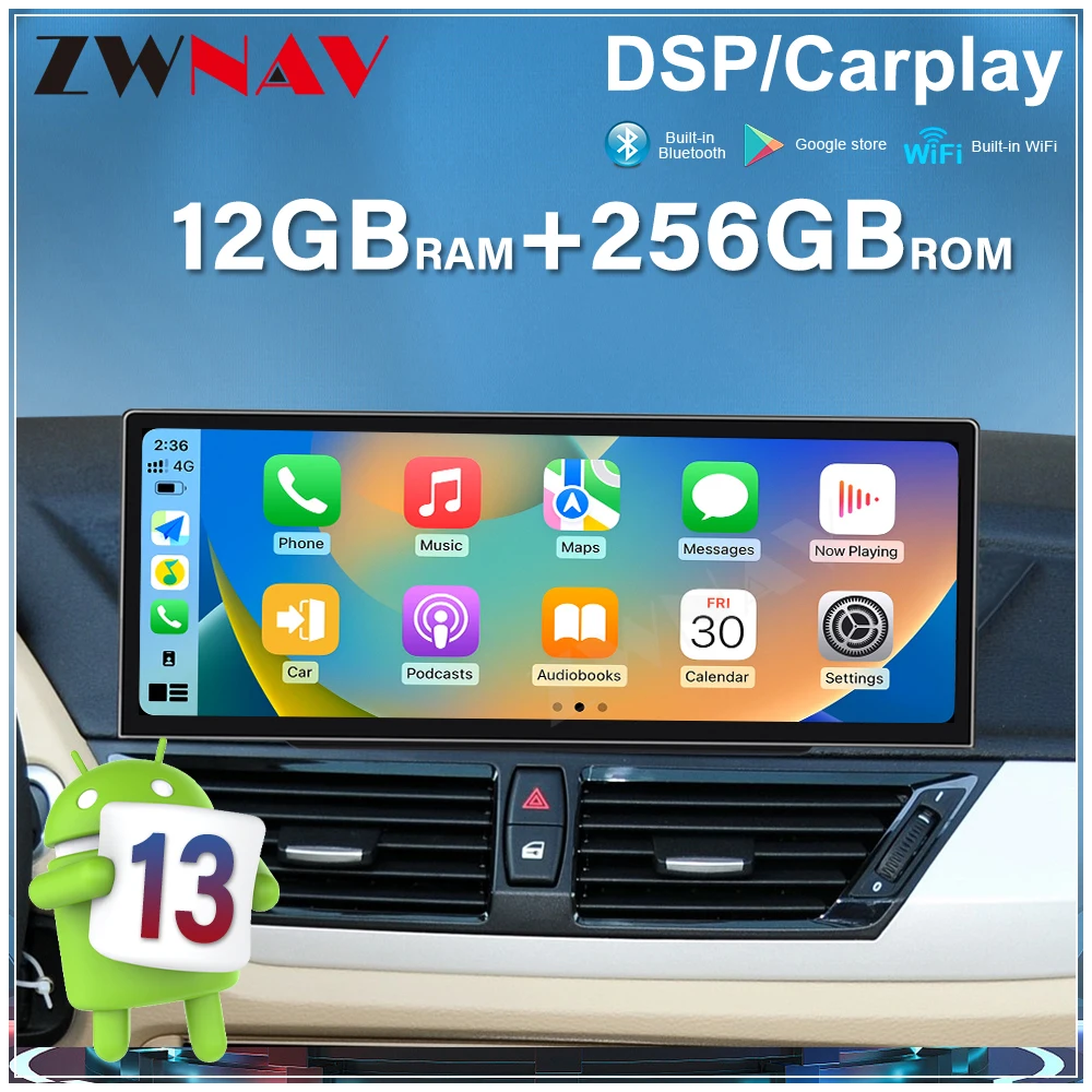 Carplay Radio For BMW X1 E84 2009-2015 CIC Android DSP Car Audio Multimedia GPS Navigation 2 Din WIFI Stereo FM Receiver