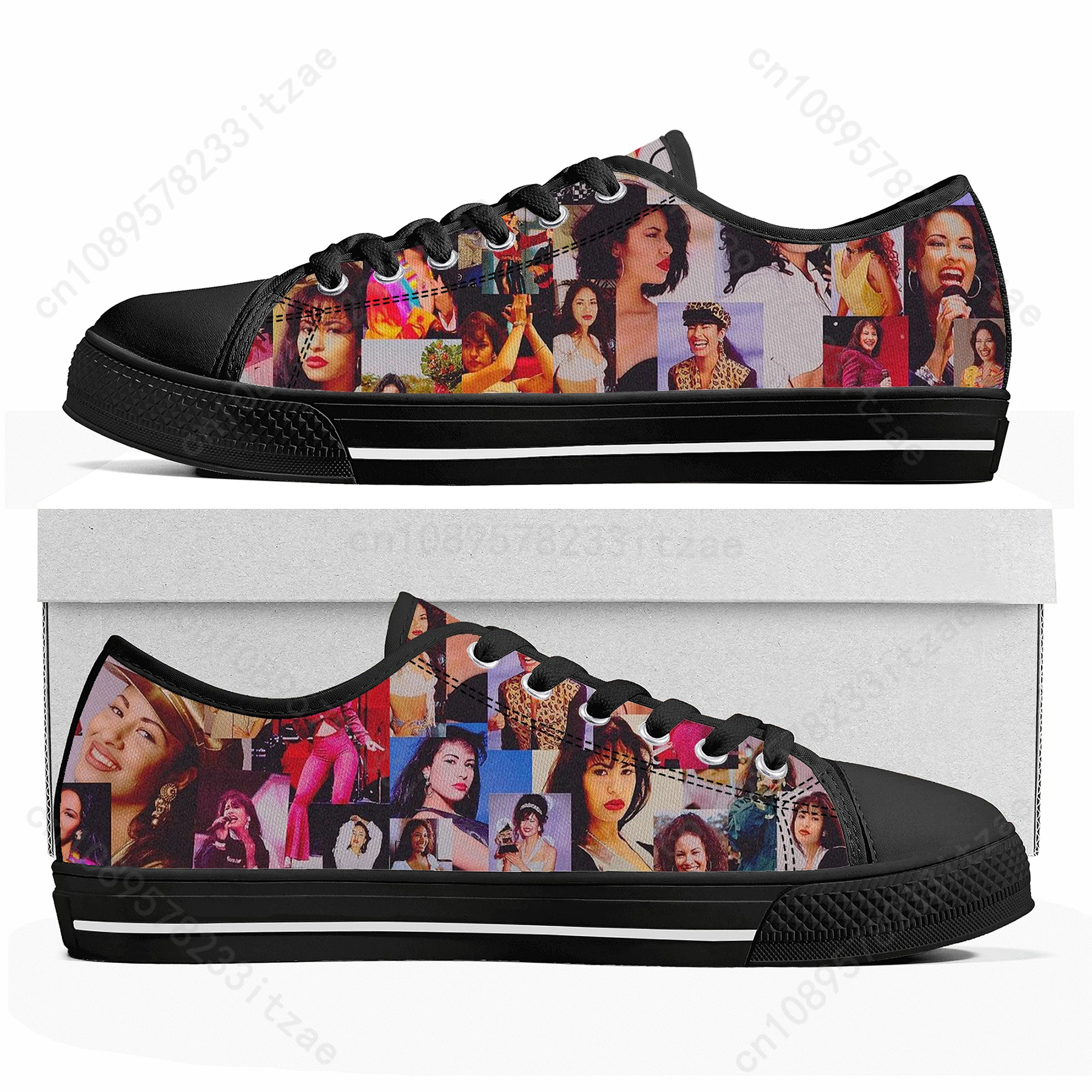 

Singer Selena Quintanilla Low Top Sneakers Mens Womens Teenager High Quality Canvas Sneaker couple Casual Shoes Customize Shoe