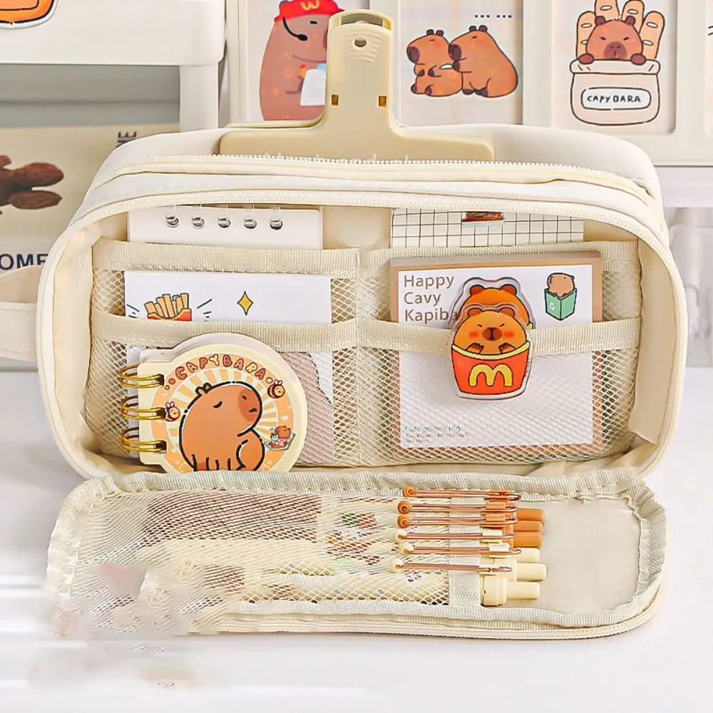 Ins Style Ten-Layer Pen Bag Large Capacity Zipper Pencil Bag Transparent Pencil Case Removable Pencil Case Multifunctional