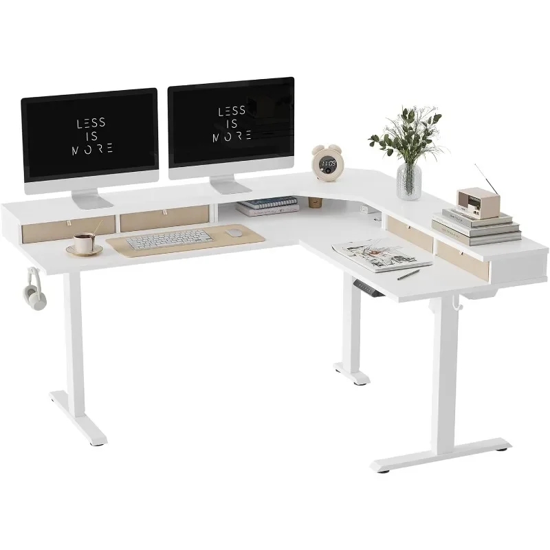 

Standing Desk with Drawers, Electric Standing Gaming Desk, Adjustable Height, Corner Standing Desk with Splicing Board