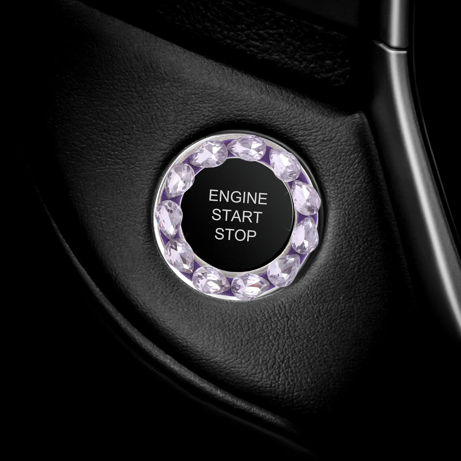 

Bling Car Engine Start Button Cover Rhinestone Push Start Button Cover Sparkling Interior Decor Women Car Accessories Stylish