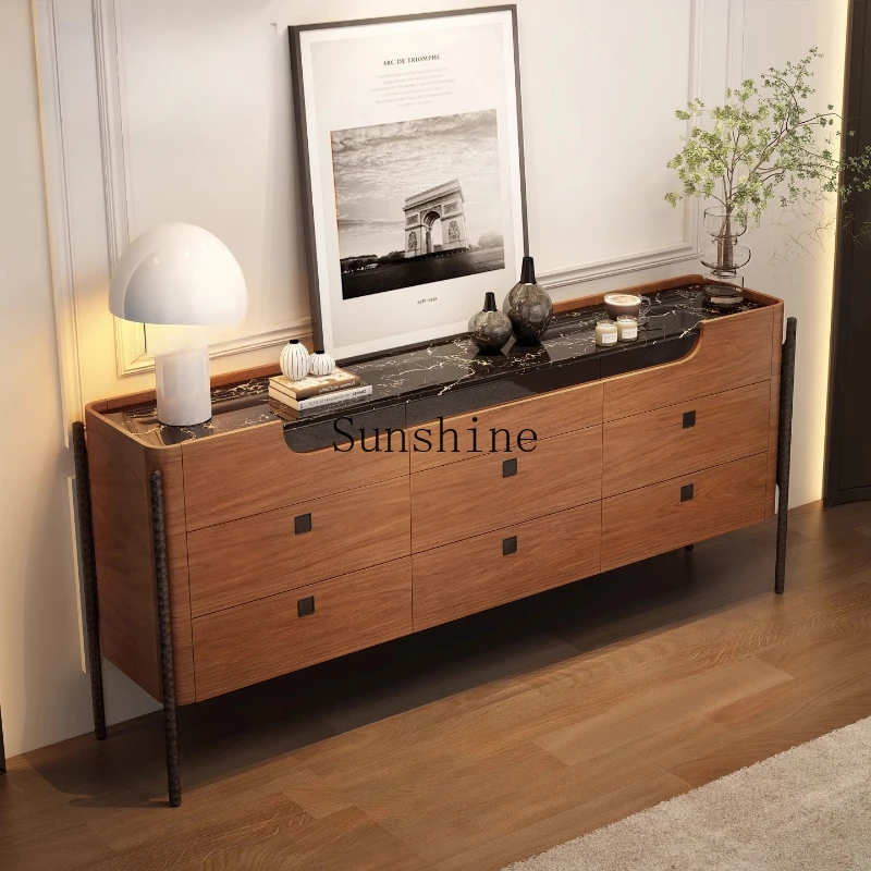 

French retro style porch, marble multi-pump locker, master bedroom solid wood nine-chest cabinet