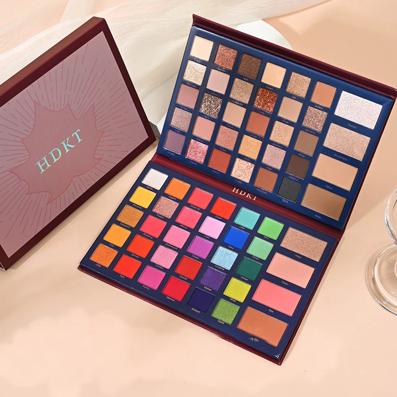 พาเลทแต่งหน้าอเนกประสงค์ 68-in-1 - คอนทัวร์, ไฮไลท์, บลัชออน และอายแชโดว์, ชุดเครื่องสำอางสำหรับใบหน้าและดวงตาสำหรับช่างแต่งหน้า, ขนาดใหญ่
