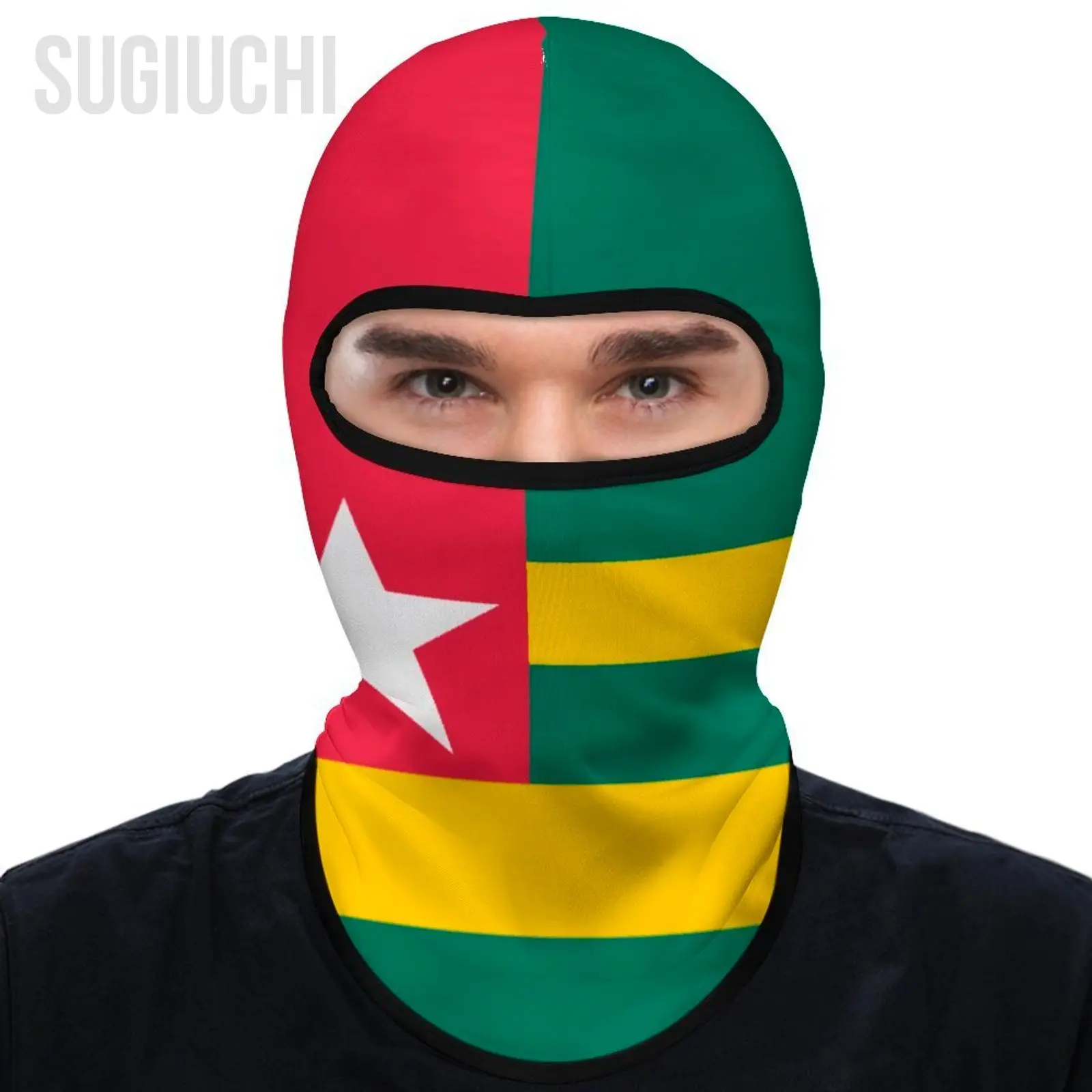 Togo Flag Outdoor Cool Sunscreen Motorcycle Face Mask Moto Biker Wind Cap Mask Stopper Windproof Bicycle Cycling Headgear