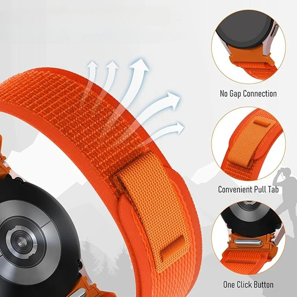 Banda para samsung galaxy watch galaxy watch 7/6/5/4/fe/5 pro/clássico 40mm 44mm náilon trilha correa pulseira galaxy watch 7 cinta