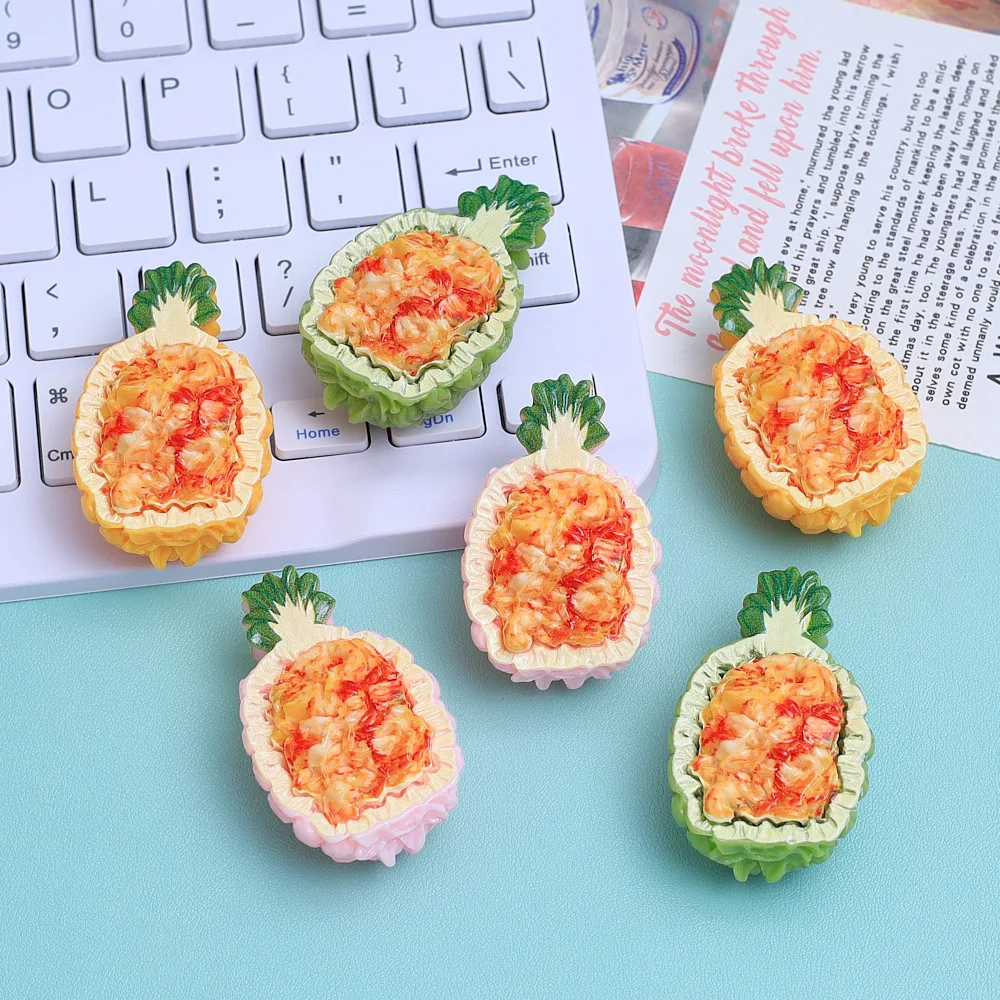 3/30Pcs Miniature Pineapple Bread Resin Charms For Handmade DIY Necklace Keychain Decoration Accessories