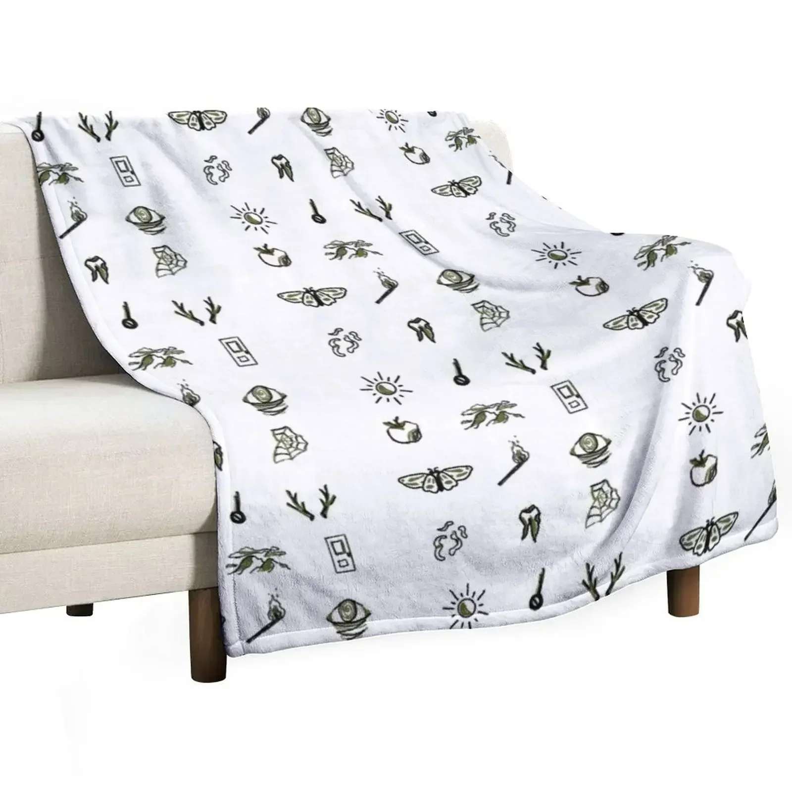 

Magnus Archives fears / entities green Throw Blanket Thin Vintage Blankets