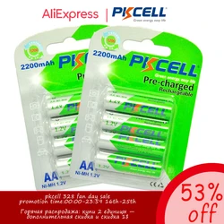 Batteria PKCELL AA da 8 pezzi Batteria ricaricabile AA da 2200 mAh Batterie NI-MH da 1,2 V e scatola batteria da 2 pezzi per giocattoli con telecomando per mouse