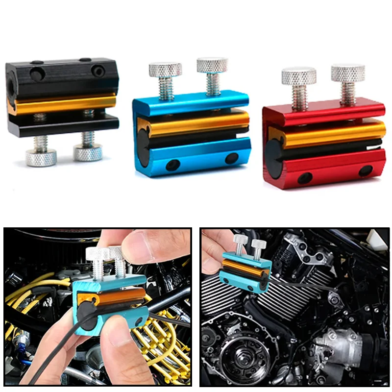 Motorcycle Brake Clutch Cable Lubricator Tool Wire Oiler Brake Motorcycle Bicycle Double-ended Oil Clamp Cable Luber Tools