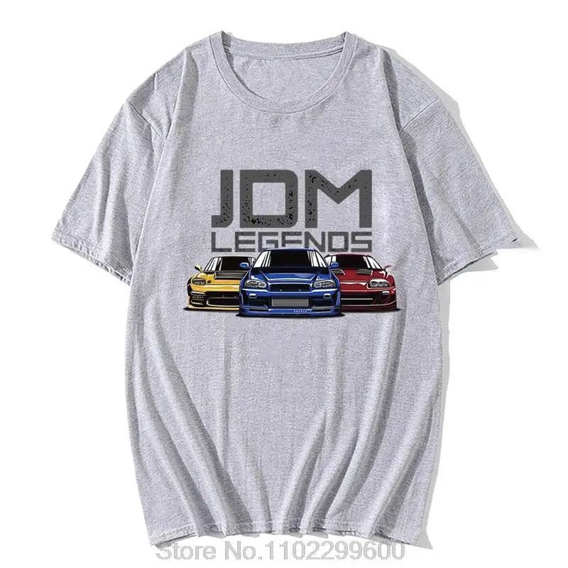 JDM Legends T Shirt Men Initial D New Summer Cotton Oversized Tops Casual Cool Car Print Short Sleeve Tees O-Neck Streetwear