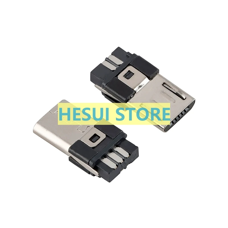 Fiche unique 5P Mini USB mâle, type de fil soudé, 1 PC, 10PC