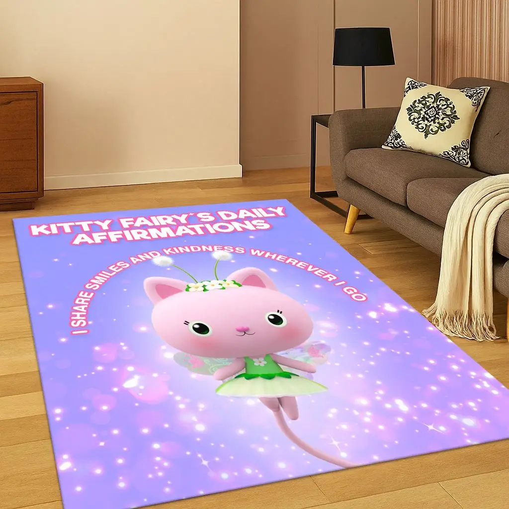 سجادة فتاة كرتونية لطيفة لبيت الدمى من Gabbys لغرفة النوم وغرفة المعيشة وأريكة ممسحة ديكور منزلي، سجادة منطقة ألعاب الأطفال هدية مضادة للانزلاق #6