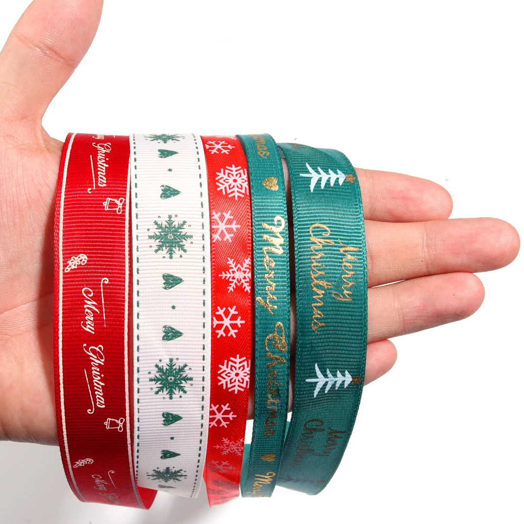 10 yards 10/20mm Weihnachten Band Gedruckt Weihnachten Polyester Band Für Handgemachte Design Weihnachten Dekoration DIY Geschenk verpackung