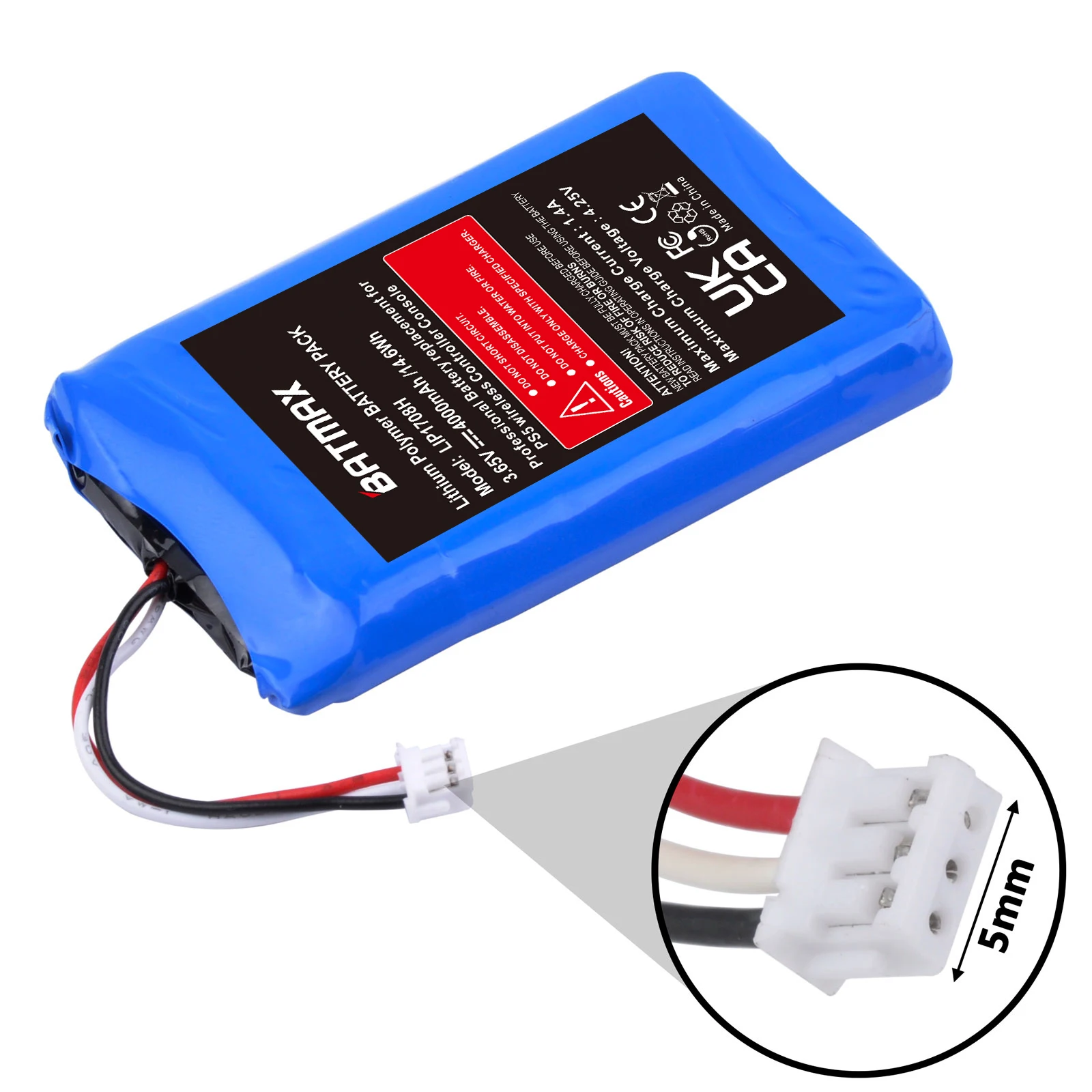 Batmax 4000mAh Rechargeable Battery for Sony PS5 LIP1708  DualSense Game Controllers Higher Power