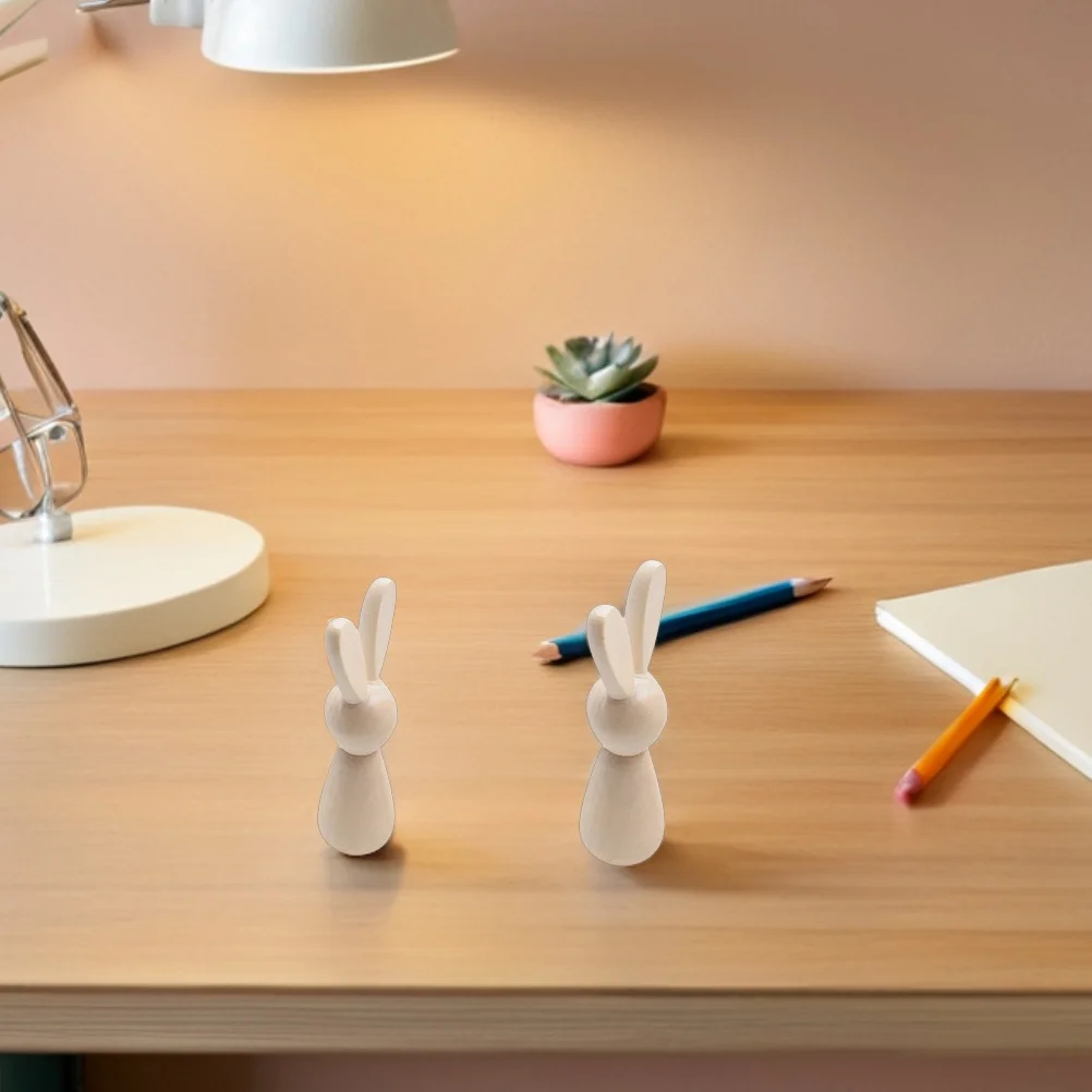 6 قطع من أرنب خشبي يمكنك صنعه بنفسك على شكل أرنب غير مكتمل لمستلزمات الحرف اليدوية في عيد الفصح وديكور المنزل ونشاط الرسم العائلي للأطفال