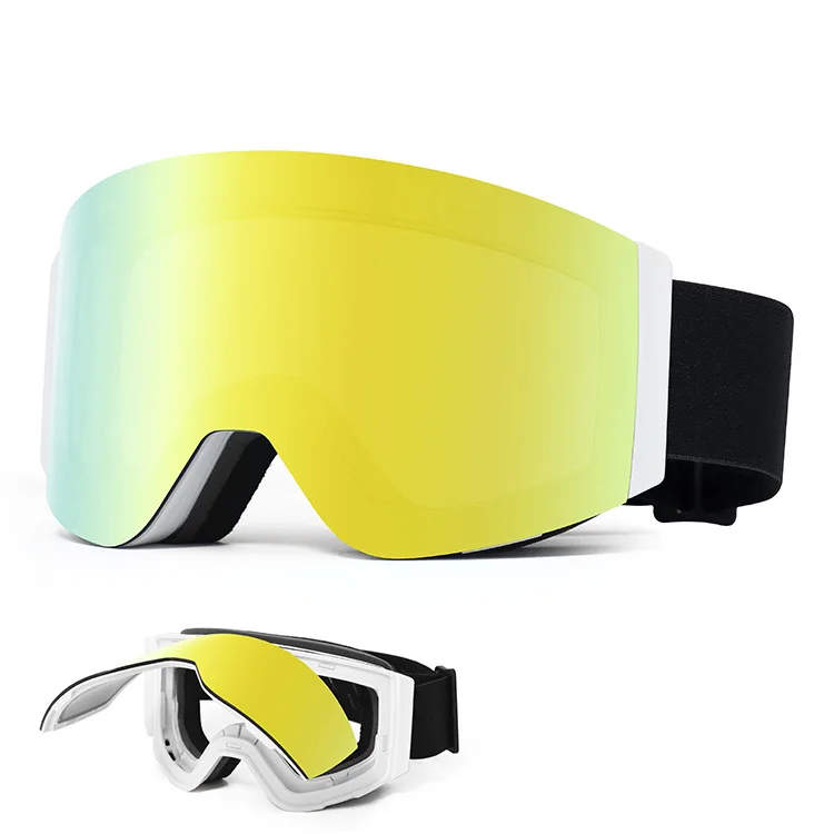 Flip-Up Magnetic Ski Goggles Adult Dual-Layer Anti-Fog Ski Eyewear  Customizable for Men & Womenpromote sales