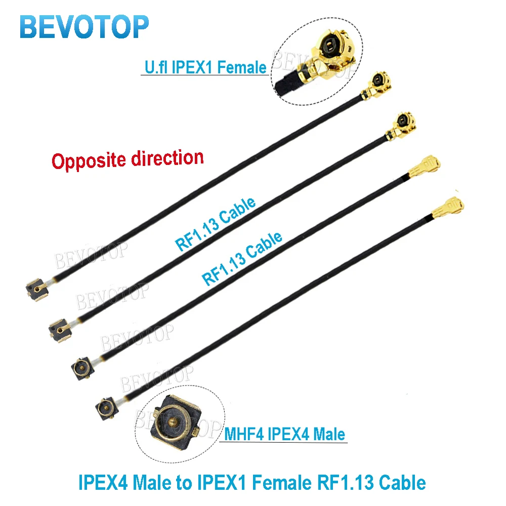 2pcs/lot IPEX4 MHF4 Male to IPEX1 Female Connector RF0.81 RF Coaxial Pigtail Jumper WIFI 3G 4G Extension Cable  5cm 10cm 15cm