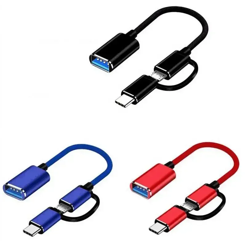 Type-C Micro USB OTG Adapter 2 IN 1 Type C Male To USB 2.0 Female Cable Adapter For Huawei Xiaomi Android Phone USB Flash Drive