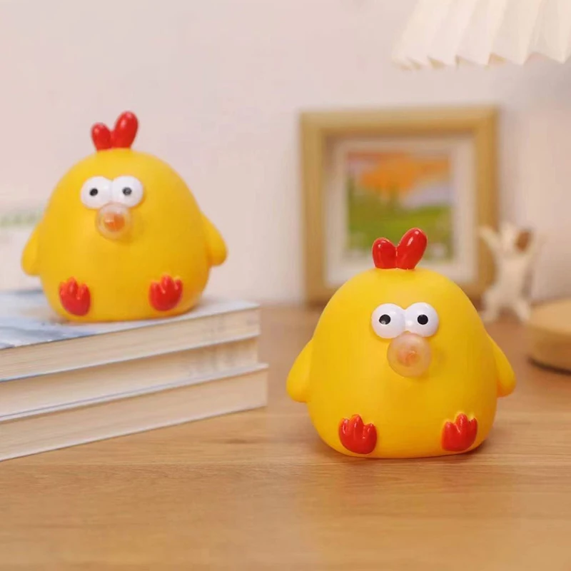Cute Bubble Chicken Squeeze Toy Spit Bubble Sensory Stress Relief Funny Anxiety Decompression Gift For Kids