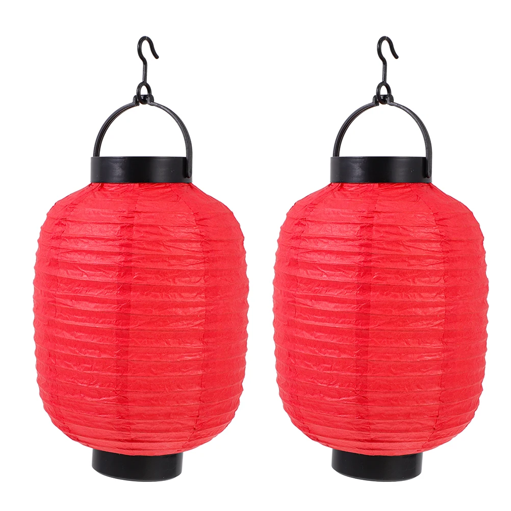 

2Pcs Japanese Lanterns with Light Foldable Hanging Indoor Paper Hanging Japanese Lantern Decorations Warm Atmosphere Lamp