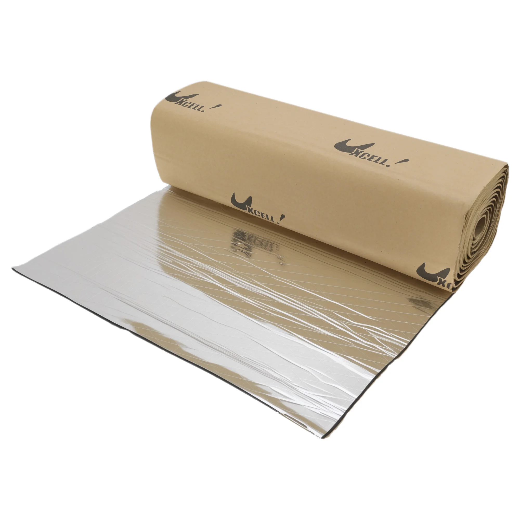 UXCELL Car Sound Insulation Heat Insulation Mat 4mm 420x50cm Aluminum Foil Acoustic Foam for Car Hood Fender Boat Engine Cover
