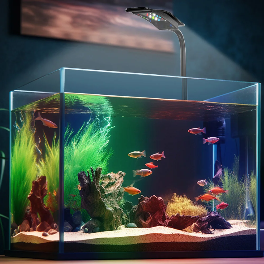 Clip On Aquarium LED Light 6W Fish Tank With 10 Adjustable Brightness 360° Rotation USB Lamp With Timer For Small Fish Tank