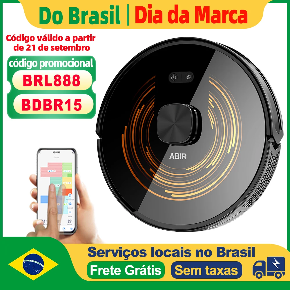 (Código promocional: BRL888)Aspirador Robô ABIR X9, Sistema a Laser, Limpeza UV Dupla, Tecnologia Auto Carpet Boost, Mapas de Múltiplos Andares, Limpeza Personalizada por Cômodos