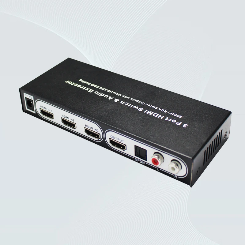 3 Convertitori di segnale da HDMI a HDMI e audio (SPDIF+R/L) 4K ARC 3-in-1-out con selezione di commutazione, uscita audio SPDIF L/R