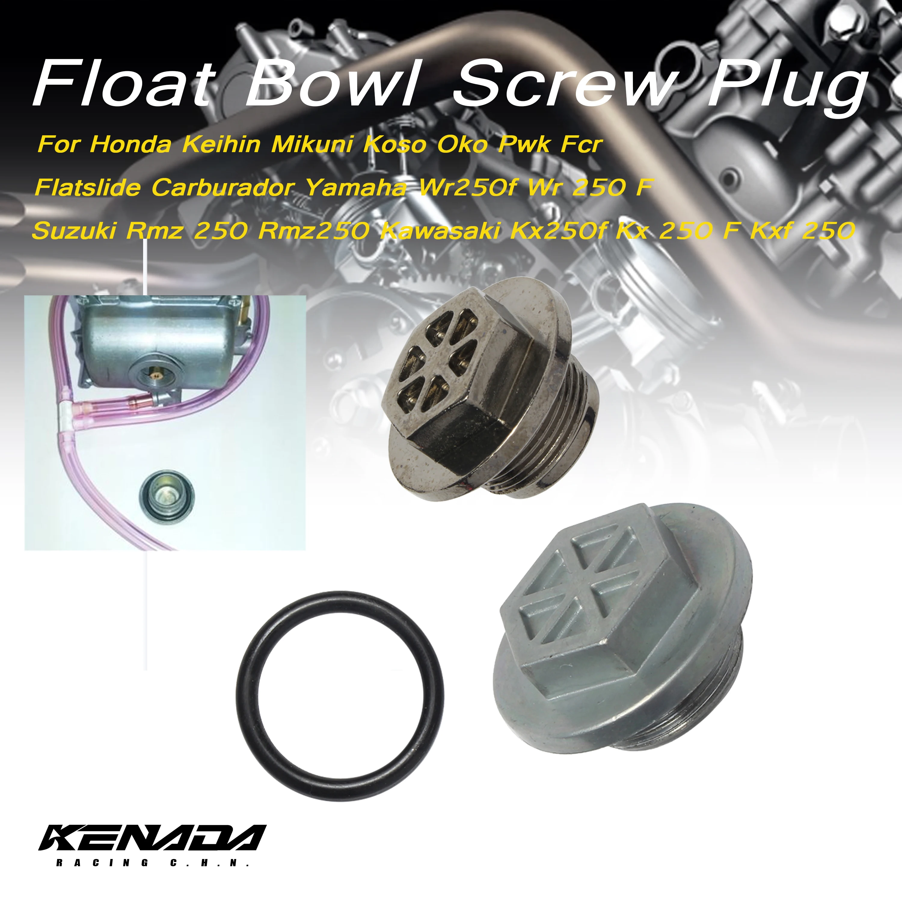 Float Bowl Screw Plug With O-Ring For Honda Keihin Mikuni Koso Oko Pwk Fcr For Yamaha Wr250f Suzuki Rmz250 Kawasaki Kx250f