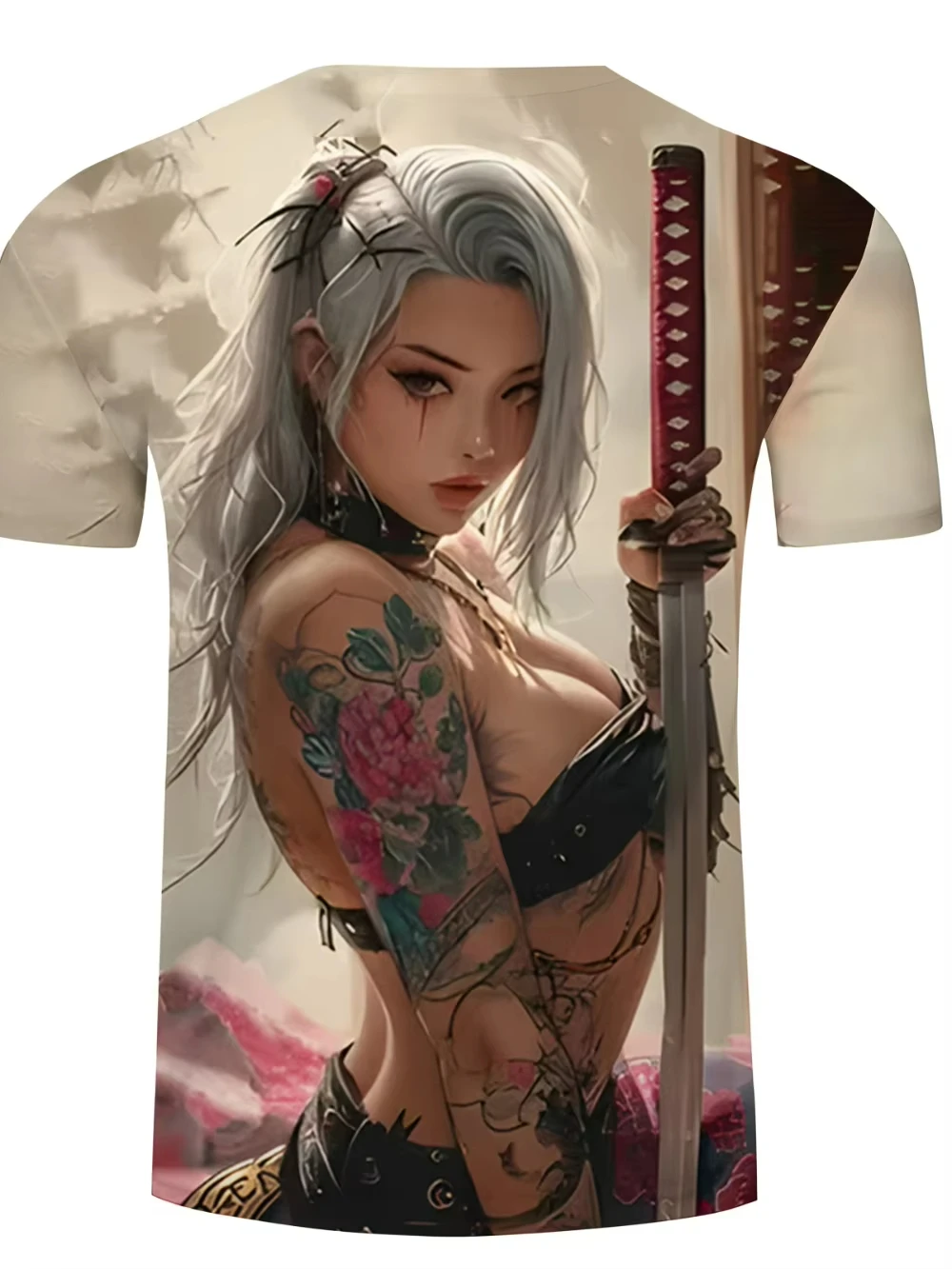 ثلاثية الأبعاد مطبوعة أنثى المحارب السيف الجرافيك تي شيرت الصيف الترفيه الجافة بسرعة تي شيرت رجالي ملابس الأطفال المحملة Y2k امرأة