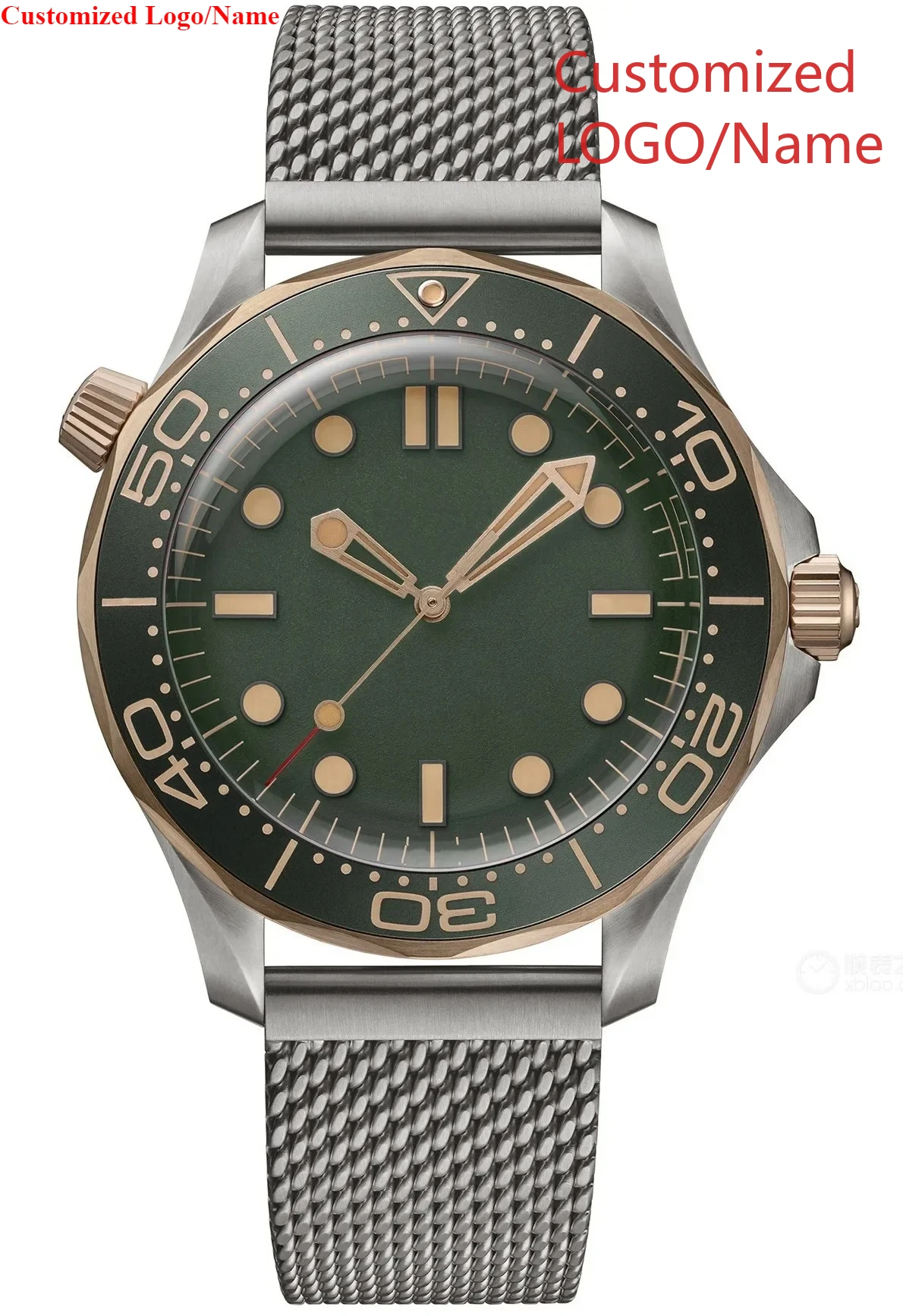 Relógio mecânico automático masculino, aço inoxidável, ouro rosa, moldura de cerâmica vermelha, relógio de pulso de borracha de safira 42mm