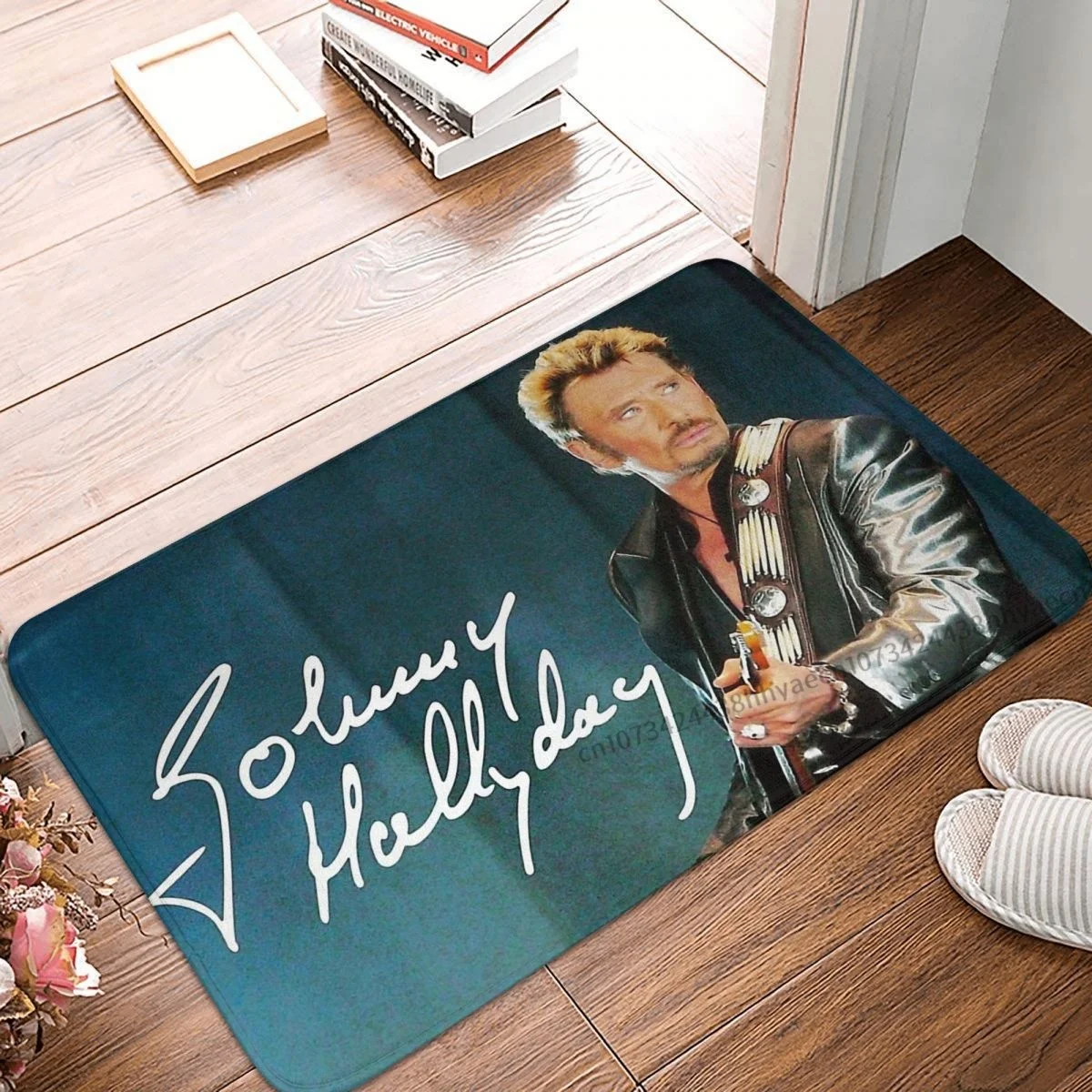 Johnny Hallyday Rock Music French Singer Bath Non-Slip Carpet Limited Access Bedroom Mat Welcome Doormat Home Decoration Rug